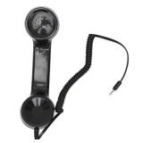 HEEPDD Retro Handheld Cell Phone Receiver, Black Wired Telephone Handset with Microphone, 3.5mm Connector for Mobile Phones, Computers