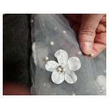 Coberllus Newborn Photography Props Boys Girls Wrap Blanket Baby Photo Shoot Floral Pearl Decorative Mesh Rug Layer Basket Filler (Light Gray)