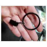 15 Pack Curtain Rings with Clips, Window Clip Rings Black Curtain Hooks Hangers Clip Rings for Hanging Drapery Drapes Bows, Small 1.26 Inch in Diameter, Fits up to 1 Rod