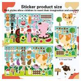 36 PCS Farm Animal Stickers Sheets, Make-a-face Sticker, Make Your Own Stickers for Kids Farm Themed Party Favors Supplies Craft Birthday Gift for Girls Boys