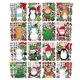 32 Sheets Christmas Make-a-face Stickers for Kids, Make Your Own Christma Stickers DIY Mix and Match Christma Character Santa Snowman Reindeer Christmas Crafts Activities Games Party Favors Supplies