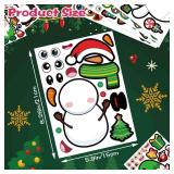 32 Sheets Christmas Make-a-face Stickers for Kids, Make Your Own Christma Stickers DIY Mix and Match Christma Character Santa Snowman Reindeer Christmas Crafts Activities Games Party Favors Supplies