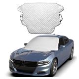 EcoNour Car Windshield Snow Cover - Ice Windshield Cover with 4 Layers Thickness, Snow Protection Cover, Easy to Use, [Universal Fit] for Cars,SUV,Sedan,Hatchback - Medium