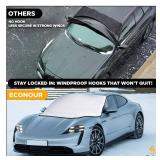 EcoNour Car Windshield Snow Cover - Ice Windshield Cover with 4 Layers Thickness, Snow Protection Cover, Easy to Use, [Universal Fit] for Cars,SUV,Sedan,Hatchback - Medium
