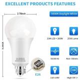 LEDERA 150 Watt LED Light Bulbs, Daylight White 5000K, 2500 Lumens Super Bright LED Bulbs, E26 Base, A21 LED Bulbs 23W Energy Saving, Non-Dimmable Bulbs for Living Room Bedroom Garage Office, 6 Packs