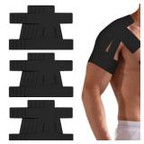 15 Pcs Precut Kinesiology Tape for Shoulder Shoulder Tape for Shoulder Pain Relief Pre Cut Waterproof, Breathable, Hypoallergenic Athletic Tape for Support and Protection(Black)