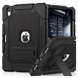ZoneFoker Case for iPad (A16) 11th/10th Generation 11/10.9 inch 2025/2022, Heavy Duty Military Grade Shockproof Rugged Cover with Pencil Holder/Stand for i Pad 11th / 10 th Gen (Black)