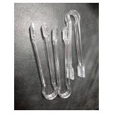 FoldTier 8oz 6 Clear Plastic Candy Bowls, 4 Scoops and 3Tongs Set Square Disposable Plastic Buffet Containers for Chip, Snacks Popcorn Candy Bar Birthday Party Supplies