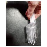 FoldTier 8oz 6 Clear Plastic Candy Bowls, 4 Scoops and 3Tongs Set Square Disposable Plastic Buffet Containers for Chip, Snacks Popcorn Candy Bar Birthday Party Supplies