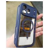 BERFY for iPhone 17 Pro Max Case, Compatible with MagSafe, Built-in Privacy Screen Protector and Camera Protection, Anti-Spy Full Body Shockproof Clear Phone Case for 17 Pro Max 6.9, Deep Blue