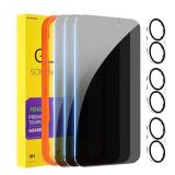 PEHAEL 3+3 Pack for iPhone 17 Privacy Screen Protector with Camera Lens Protector Full Coverage Anti-Spy Tempered Glass Film 9H Hardness Easy Installation Bubble Free [6.3 inch OPENED TO CHECK ITEM