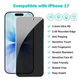 PEHAEL 3+3 Pack for iPhone 17 Privacy Screen Protector with Camera Lens Protector Full Coverage Anti-Spy Tempered Glass Film 9H Hardness Easy Installation Bubble Free [6.3 inch OPENED TO CHECK ITEM
