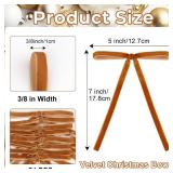 Dulinkas 24Pcs Velvet Ribbon Bows for Christmas Tree - Vintage Decor, Door Garland, Wreath Decorations, Home & Wedding Decoration - Clear Twist Tie, 5x7 Inch, 3/8