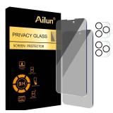 Ailun 2 Pack Privacy Screen Protector for iPhone 14 Pro [6.1 inch] + 2 Pack Camera Lens Protector,Anti Spy Private,Tempered Glass,Case Friendly