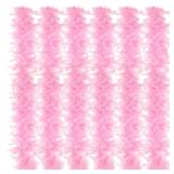 Juinte 5 Pcs Wedding Feather Boa 2.19 yd Turkey Chandelle Feather Boas Bulk Outfit Party Decors for Women Men Costumes(Pink)