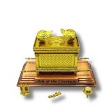 3 ARCHES USA Gold Plated The Ark of The Covenant Figurine Model (7 x 4 x 5) with Contents - Aaron