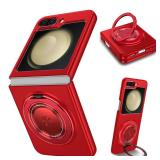 ZHOZEXIN Compatible with Samsung Galaxy Z Flip 5 Case, Rotate Ring Magnetic Protection Shockproof Cover for Samsung Galaxy Z Flip 5 5G, Foldable Slim Case (Red)