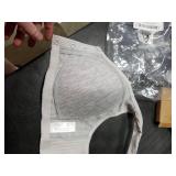 Ribbed Bras for Women Front Closure No Underwire Comfort Senior Wireless Snap Closing Bra White 36B