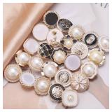 5PCS Gold White Pearl Buttons Fastener - Versatile Sewing Accessories for DIY Garment, Clothing, Handmade Projects, and Scrapbooking