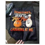 rofiowa Sometimes I Can Almost Hear The Ten Pin Laughing at Me Polyester and Cotton Blend Printed Sport Towel with Clip, Funny Bowling Accessories for Men Women, Bowling Gifts for Bowlings Lover