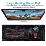 Hosimoln Gaming Mouse Pad, Large Mouse Pad Size 31.5x11.8 Thickness 0.1inches,Premium-Textured Non-Slip & Waterproof Computer Mousepad with Stitched Edges for Gaming, Office & Home-80x30 Map002