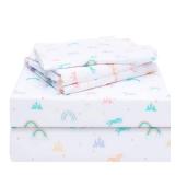 Joiedomi Kids Full Sheet Set Rainbow - 4 Piece Soft Microfiber Bed Sheets - Deep Pocket Wrinkle Free, Cozy Toddler Bedding Set, Fade Resistant Breathable for Boys Girls Teens