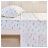 Joiedomi Kids Full Sheet Set Rainbow - 4 Piece Soft Microfiber Bed Sheets - Deep Pocket Wrinkle Free, Cozy Toddler Bedding Set, Fade Resistant Breathable for Boys Girls Teens