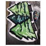 MMQSTN New Series Green Christmas Tree Bathroom Rug Floor Bath Mat Gift Waterproof Anti-Slip Soft Absorbent Cute Rugs 31.2