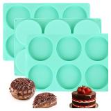 Wrbin 3Pcs Silicone Muffin Top Pan, 4Inch Muffin Top Pans Non-stick, 6-Cavity Round Baking Molds for Mini Cake, Muffin Top, Dessert, Hamburger, Sandwiches Making