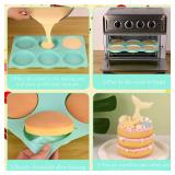 Wrbin 3Pcs Silicone Muffin Top Pan, 4Inch Muffin Top Pans Non-stick, 6-Cavity Round Baking Molds for Mini Cake, Muffin Top, Dessert, Hamburger, Sandwiches Making