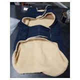 Queenmore Warm Puffer Dog Coat, Quilting Winter Jacket Ultra Thick Plush Lining with Storage Pockets (Dark Navy, X-Large)