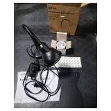 Solfres Patented Innovative Design Headboard Reading Light. No Drilling Golden Book Light for Bedtime Reading. Dimmable LED Book Reading Lamp with Bulb. Movable & Flexible, Black