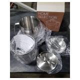 119oz 304 Stainless Steel Deep Fryer Pot with Basket & Strainer, Large Capacity Bacon Grease Container for Kitchen,Frying, Cooking, Camping,Oil Filter Container - Dishwasher Safe (119oz/3.5L/3.7Qt)