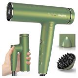 High Speed Plasma Ion Hair Dryer with Diffuser, Professional Blow Dryer 130000 RPM Brushless Motor for Fast Drying,1500W 3Temps/3Speeds Thermo-Control Lightweight Hairdryer for Women Home Travel Salon