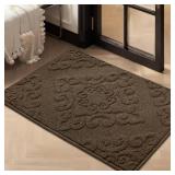 COSY HOMEER Door Mat 24x36,Absorbent Dirt Trapper Entryway Rugs,Non-Slip Welcome Mat,Washable Entry Rugs,Low Pile Doormat for Front Back Door,Wet Shoes & Paws,Brown