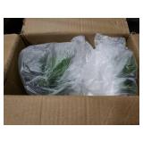 MyGift Tabletop Artificial Grass Plants Decorative Faux Greenery Plant Potted in Modern Cylindrical Black Cement Pots, Set of 2