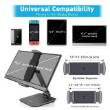 AboveTEK Business Kiosk Aluminum Tablet iPad Stand, 360° Swivel Tablet & Phone Holders for Any 4-15.6 Display Tablets/Cell Phones/Portable Monitor, Sturdy for Store POS Office (Grey)