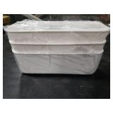 BLLREMIPSUR 3 Pack White Storage Bin, 10 Long Bathroom Organizing Bins, Plastic Organizer Bins with Handles for Vanity, Pantry, Shelves