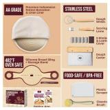 Superbaking Sourdough Starter Kit, 9 Round Banneton Bread Proofing Basket Set, Sourdough Bread Baking Supplies, Sourdough Tools with Silicone Bread Sling, Bread Making Tools, Baking Gifts
