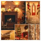 Connectable 240LED 88Ft 13Modes String Lights Outdoor Indoor | Extendable Green Wire Christmas String Lights with Timer | Twinkle Fairy Light Plug in for Xmas Tree Garden Decor Party (Warm White)