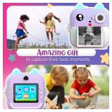 Kids Camera Instant Print - 48MP Dual Lens, 1080P Video, Thermal Printing with 4 Paper Rolls - Fun Filters, Stickers & Games - Bluetooth App, 32GB Card - Gift for Girls & Boys Ages 3-12 (Purple)