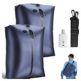 Travel Vacuum Bags with Wireless Pump, Reusable Vacuum Compression Bags for Suitcase, Space Saver for Luggage, Airtight & Waterproof, Perfect for Frequent Travelers & Business Trips (2-Pack)