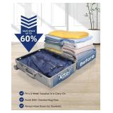 Travel Vacuum Bags with Wireless Pump, Reusable Vacuum Compression Bags for Suitcase, Space Saver for Luggage, Airtight & Waterproof, Perfect for Frequent Travelers & Business Trips (2-Pack)