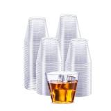 SETUP 5 oz Clear Hard Plastic Shot Glasses [200 Count] Small Disposable Shot Cups for Cocktails & Parties
