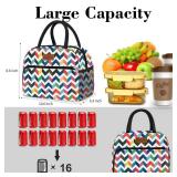 Coobiiya Lunch Bag Lunch Box for Women Men, Reusable Cute Lunchbag - Leakproof, Adult Insulated Lunch Box Tote with Large Capacity, Cooler Container for Work, Travel, Office Pattern