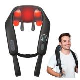 Snailax Cordless Neck Massager with Heat, 4D Kneading Neck and Shoulder Massager Deep Tissue, Shiatsu Back Massager Pillow, 2 Heating Levels,Gifts for Mom Dad