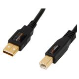 Amazon Basics USB-A to USB-B 2.0 Cable for Printer or External Hard Drive, Gold-Plated Connectors, Black, 10 Foot