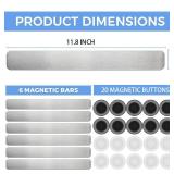 Stainless Iron Magnetic Display Board - Frameless Metal Magnet Boards with 20 Pcs Magnet Memo Strips for Office, Home, School