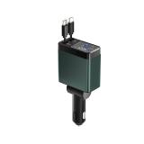 Retractable Car Charger, 4 in 1 Fast Charging 66W, Cigarette Lighter Adapter with USB C and iPhone Cord,Compatible with iPhone 16 15/15 Pro Max/14/13/12/11, Galaxy, Pixel