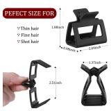 Small Hair Clips for Women and Girls - 2 Inch Rectangle Medium Claw Clips for Thin/Fine Hair - Nonslip Strong Hold Matte Jaw - 16 Pack(natural colors)